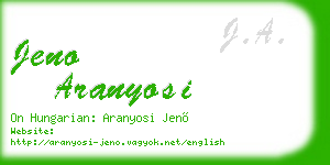 jeno aranyosi business card