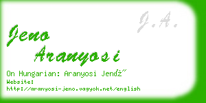 jeno aranyosi business card